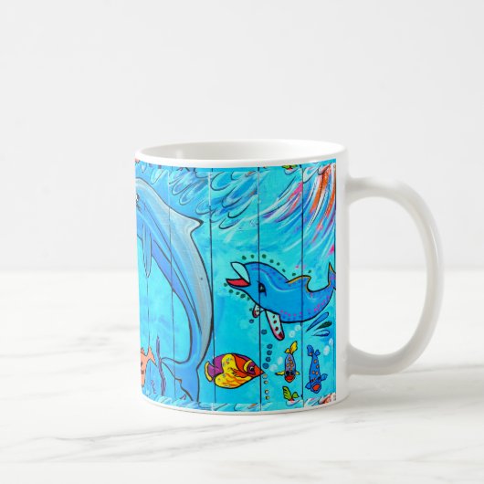Lachen Dolfijnen Koffie mok (Rechts)