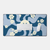 Lachen - Donkerblauw, lichtblauw en crème Bureaumat (Keyboard & Muis)