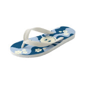 Lachen - Donkerblauw, lichtblauw en crème Kinder Teenslippers (Schuin)