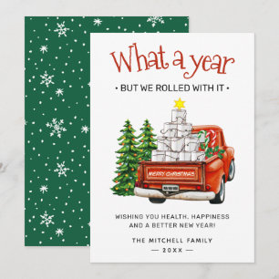 Lachen door 2024: een komisch einde van het jaar feestdagenkaart