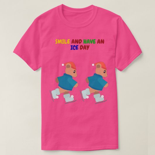Lachen en een ijsdag schaatsen Beer 1 T-shirt (Design voorkant)