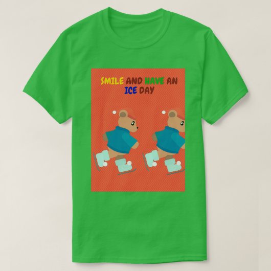 Lachen en een ijsdag schaatsen Beer 2 T-shirt (Design voorkant)