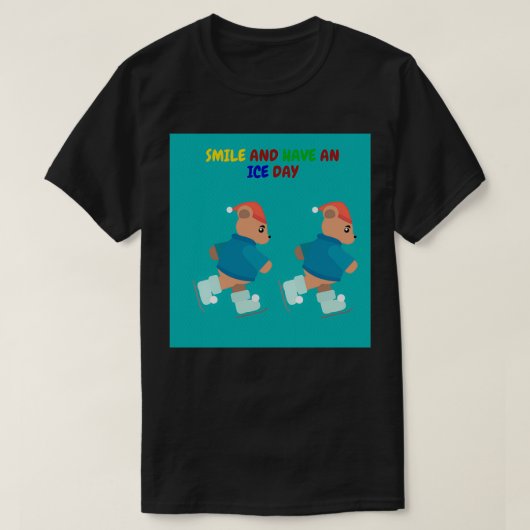 Lachen en een ijsdag schaatsen Beer 4 T-shirt (Design voorkant)