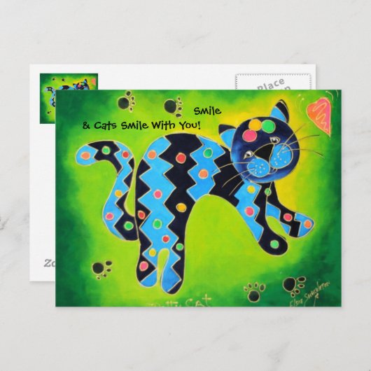 Lachen en katten glimlachen met jou! - Schitterend Briefkaart (Voorkant / Achterkant)