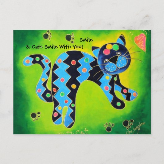 Lachen en katten glimlachen met jou! - Schitterend Briefkaart (Voorkant)