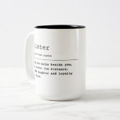 Lachen en loyaliteit tweekleurige koffiemok (Voorkant links)