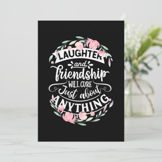 Lachen En Vriendschap Kaart (Staand voorkant)