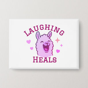 Lachen geneest Schattigee lama Button