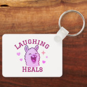 Lachen geneest Schattigee Llama-Sleutelhanger Sleutelhanger (Voorkant)