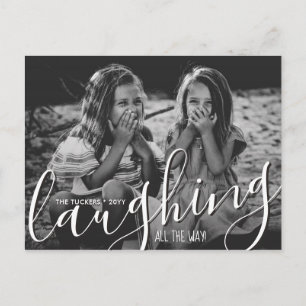 Lachen helemaal Merry Christmas Red Foto Briefkaart