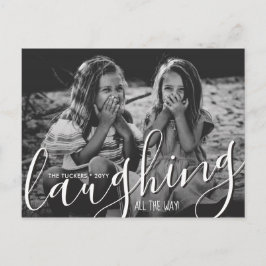 Lachen helemaal Merry Christmas Red Foto Briefkaart