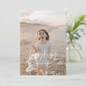 Lachen helemaal wit feestdagenkaart (Staand voorkant)