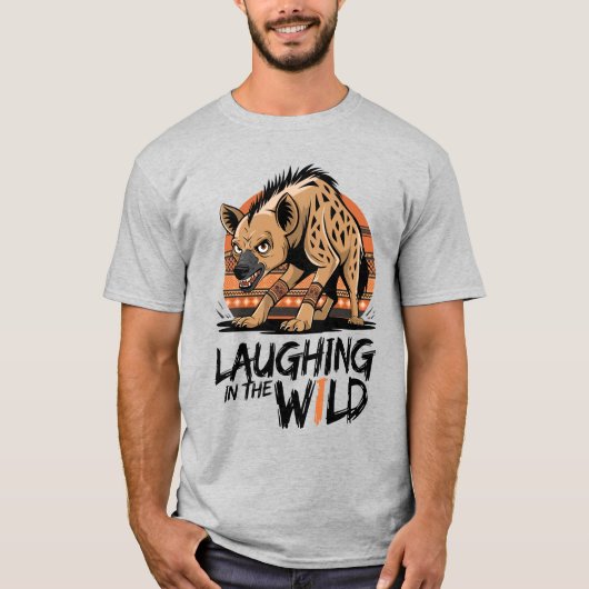 Lachen in het wild - Fierce Hyena Tribal Style T-shirt (Voorkant)