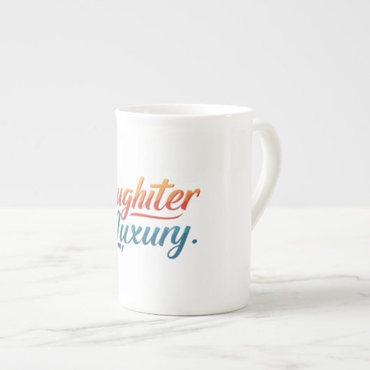 Lachen in luxe porselein kop (Voorkant rechts)