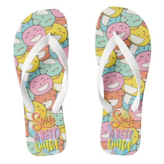 Lachen is de beste outfit! Kat motivatie Teenslippers (Voetbed)