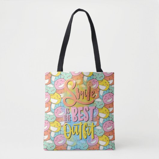 Lachen is de beste outfit! Motivatie Tote Bag (Voorkant)