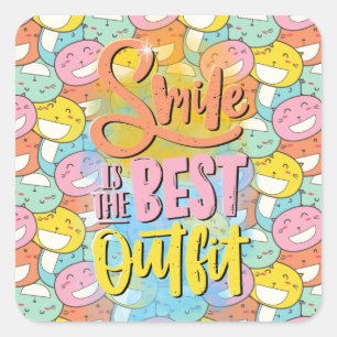 Lachen is de beste outfit! Motivatie Vierkante Sticker