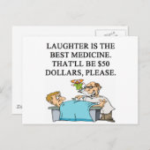 lachen is het beste medicijn briefkaart (Voorkant / Achterkant)