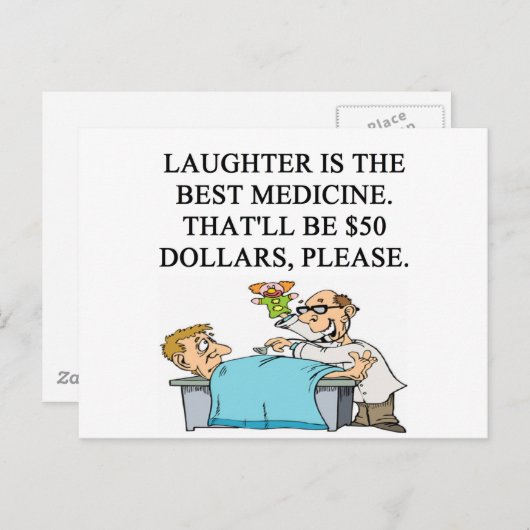 lachen is het beste medicijn briefkaart (Voorkant / Achterkant)