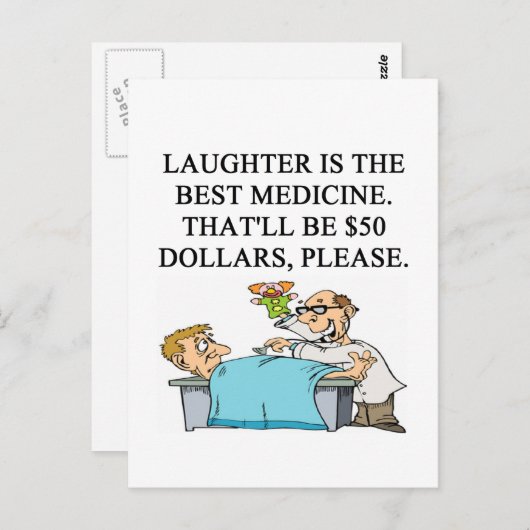 lachen is het beste medicijn briefkaart (Voorkant / Achterkant)