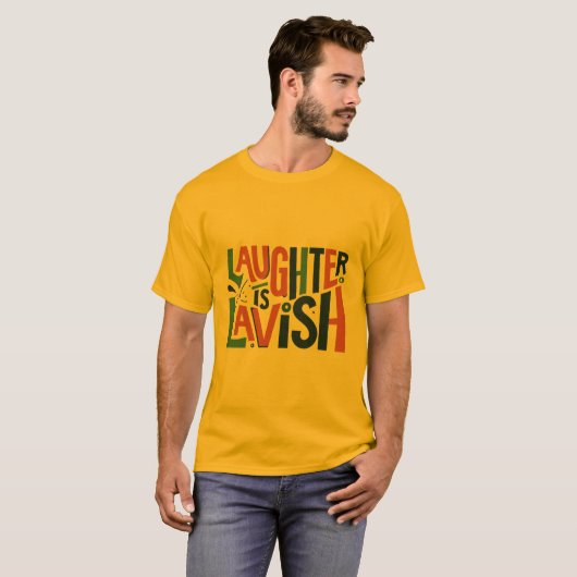 Lachen is overvloedig t-shirt (Voorkant volledig)