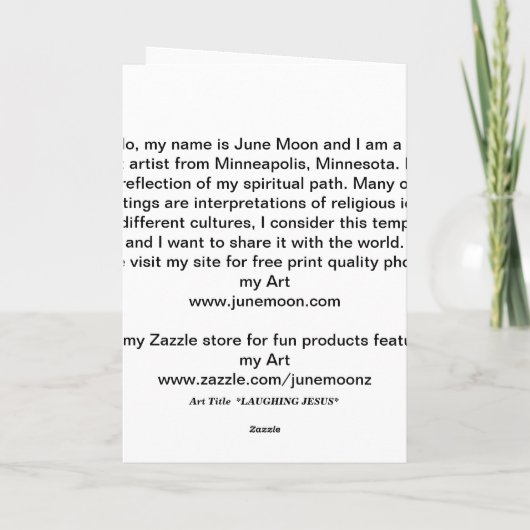 Lachen Jezus Kaart (Achterkant)