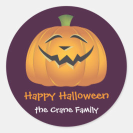 Lachen jolly pumpkin custom Halloween cadeau label