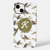 Lachen Kookaburra Australisch Eucalyptus Monogram Case-Mate iPhone Case (Achterkant)