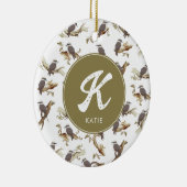 Lachen Kookaburra Australisch Eucalyptus Monogram Keramisch Ornament (Rechts)