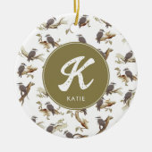 Lachen Kookaburra Australisch Eucalyptus Monogram Keramisch Ornament (Voorkant)