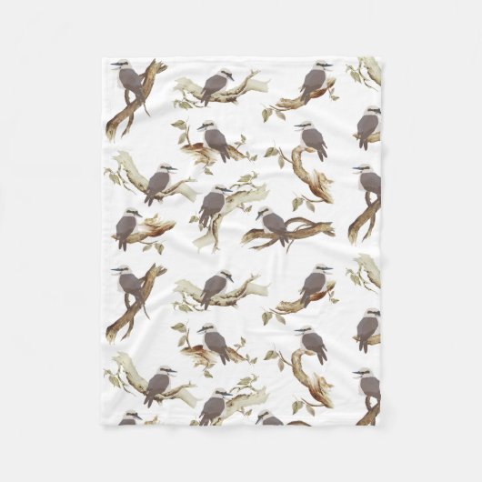 Lachen Kookaburra Australische vogel Eucalyptus Fleece Deken (Voorkant)