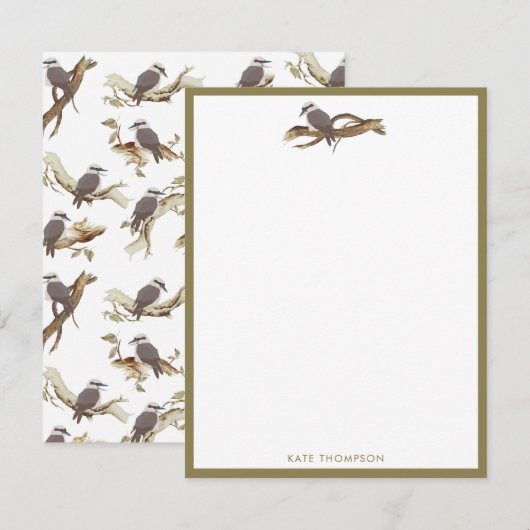 Lachen Kookaburra Australische vogel Eucalyptus Notitiekaartje (Voorkant / Achterkant)