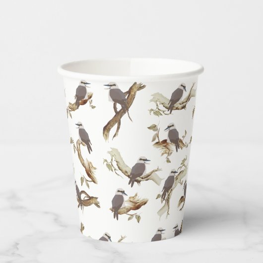 Lachen Kookaburra Australische vogel Eucalyptus Papieren Bekers