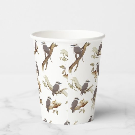 Lachen Kookaburra Australische vogel Eucalyptus Papieren Bekers (Rechts)