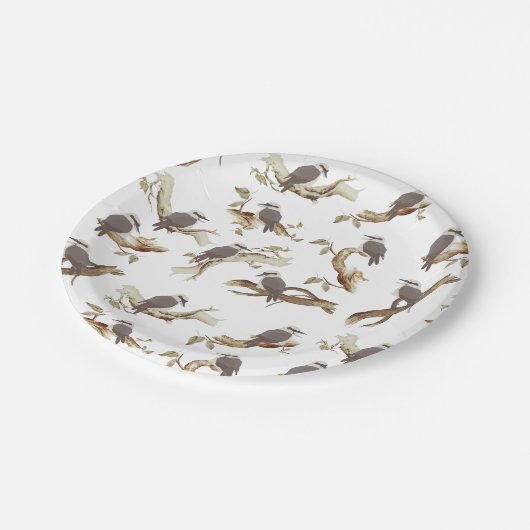 Lachen Kookaburra Australische vogel Eucalyptus Papieren Bordje (Gekanteld)