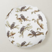 Lachen Kookaburra Australische vogel Eucalyptus Rond Kussen (Achterkant)