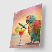 Lachen krankzinnig - vierkante klok (Hoek)