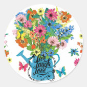 Lachen, lach liefde ronde sticker (Voorkant)