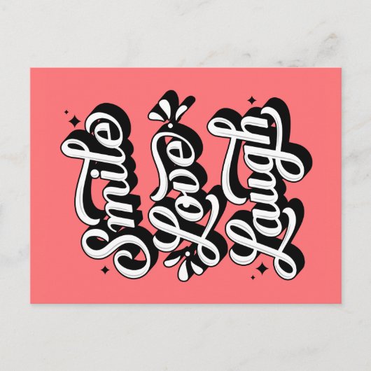 Lachen. Liefde. Glimlachen. Feestdagenkaart (Voorkant)