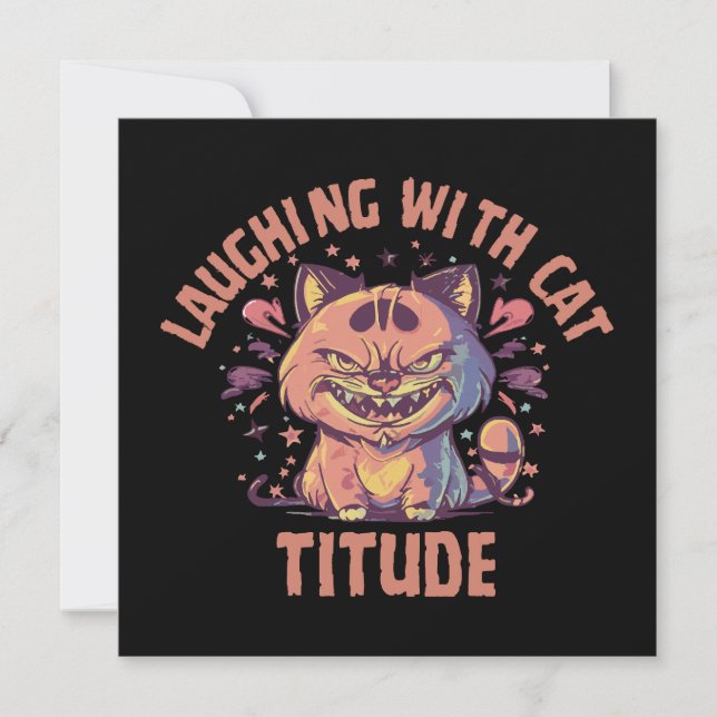 Lachen met kattige houding (Voorkant)
