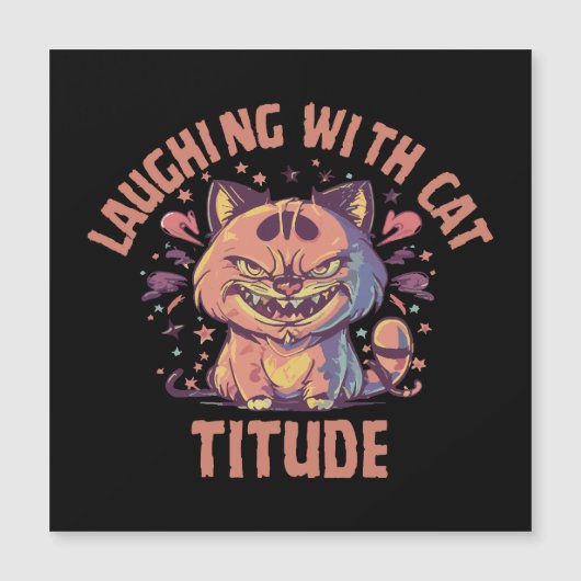 Lachen met kattige houding (Voorkant)