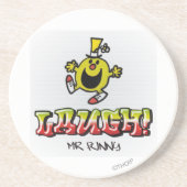 Lachen met meneer Grappig Zandsteen Onderzetter (Voorkant)