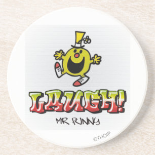 Lachen met meneer Grappig Zandsteen Onderzetter