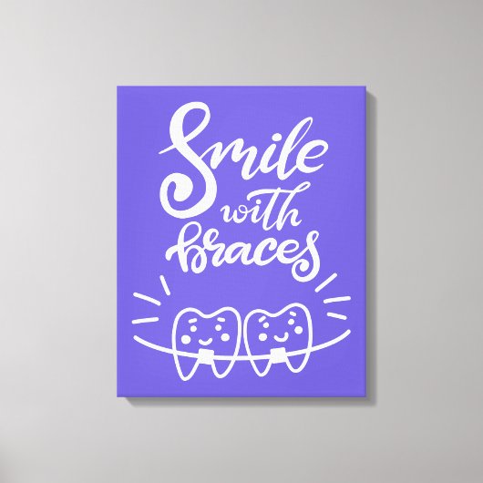 Lachen met races | Glimlende Teeth Canvas Afdruk (Voorkant)