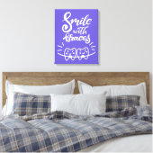 Lachen met races | Glimlende Teeth Canvas Afdruk (Insitu (Slaapkamer))