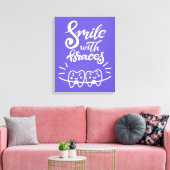Lachen met races | Glimlende Teeth Canvas Afdruk (Insitu (Woonkamer))