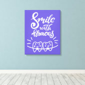 Lachen met races | Glimlende Teeth Canvas Afdruk (Insitu (Houten vloer))