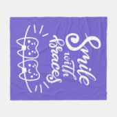 Lachen met races | Glimlende Teeth Fleece Deken (Voorkant (Horizontaal))