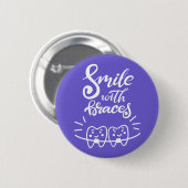 Lachen met races | Glimlende Teeth Ronde Button 5,7 Cm (Voorkant /achterkant)