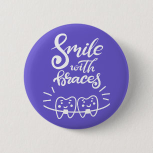 Lachen met races   Glimlende Teeth Ronde Button 5,7 Cm